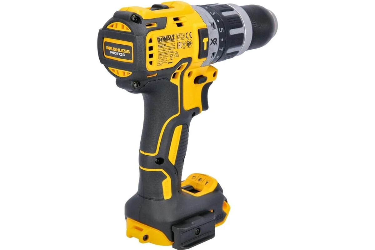 Аккумуляторная ударная дрель-шуруповерт DEWALT DCD796E2T, 18 В, 2000 об/мин, 34000 уд/мин, с 2 АКБ 1.7 Ач и ЗУ, в кейсе (DCD796E2T-QW)